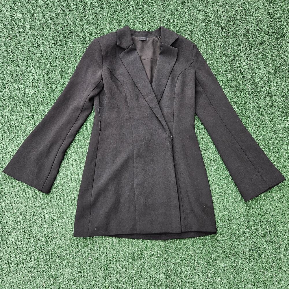 NBD, Black Wrap Tuxedo Dress/Jacket Womens XS Please Read Description....